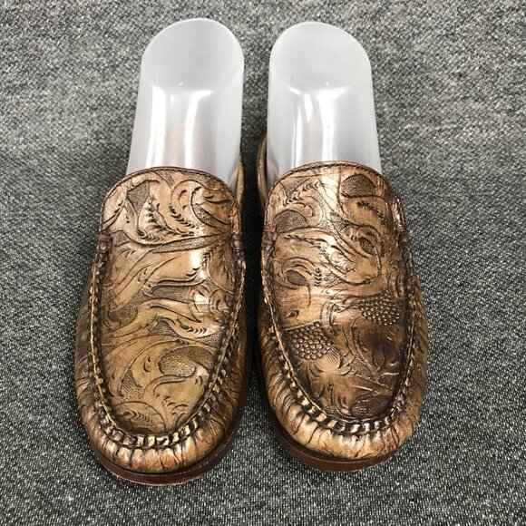 Cole Haan Women’s Size 6B Brown Distressed Leather Slip On Loafers Flats Slides - Picture 4 of 8